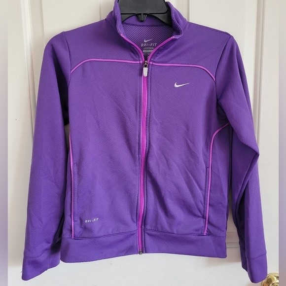 Nike Dri-Fit Girls Purple Zip-up Jacket Size XL - Picture 1 of 6
